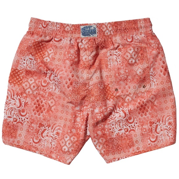 Brand new - Grayers Red Bandana Print Swim Trunk - Picture 2 of 4